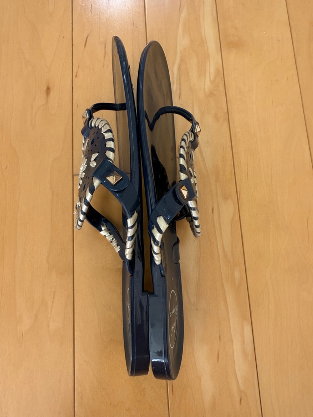 Jack Rogers Navy and Gold Jelly Sandals- NWOT - Picture 5 of 5